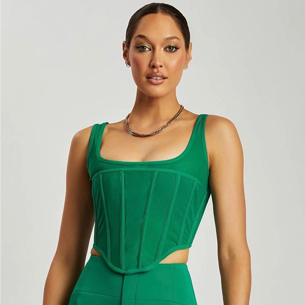 💚NWT Sexy Bustier Crop Top Strappy Sleeveless Boned Corset Top